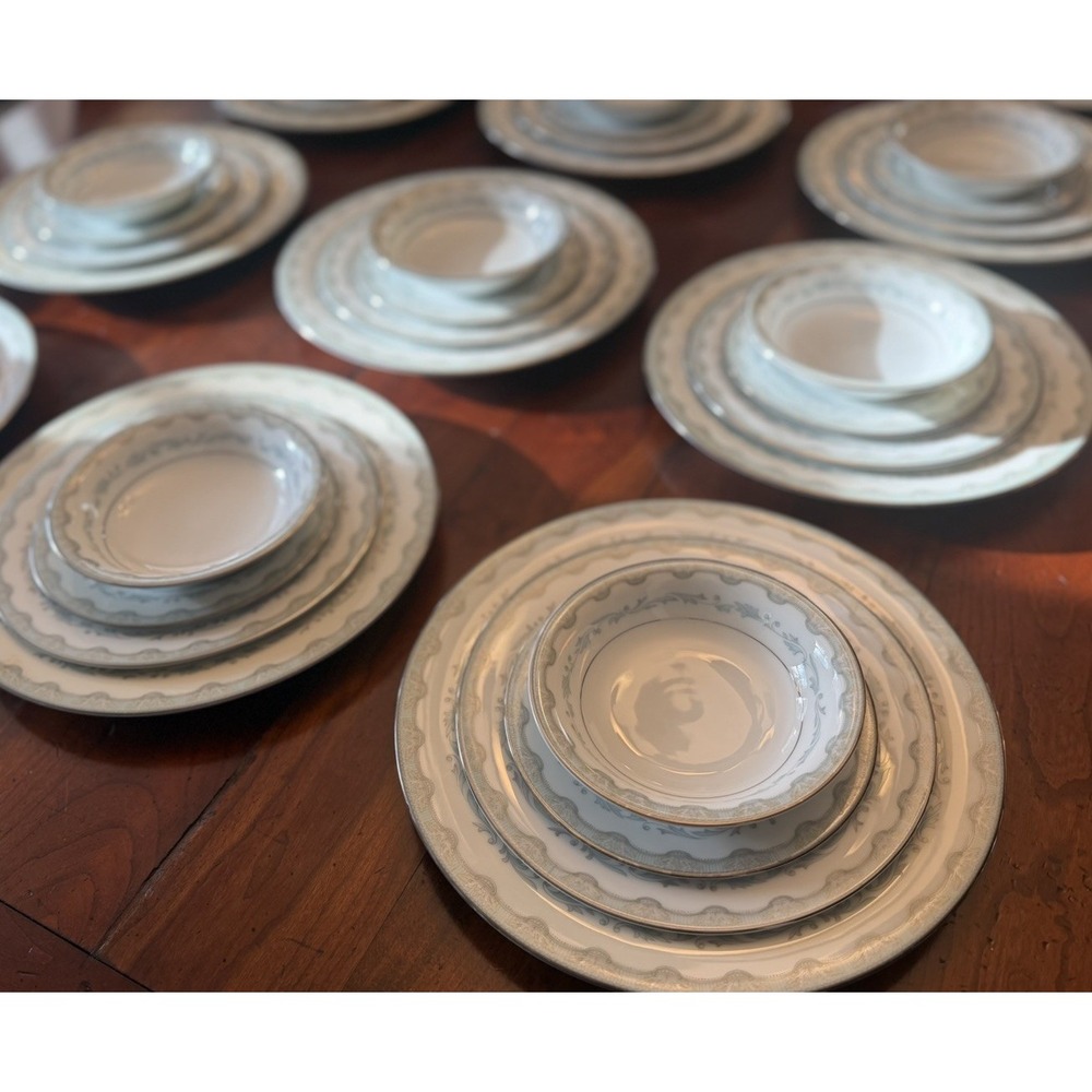 Vintage Noritake Margaret 6243 Fine China 48 Pc Dinnerware Set Service for 12